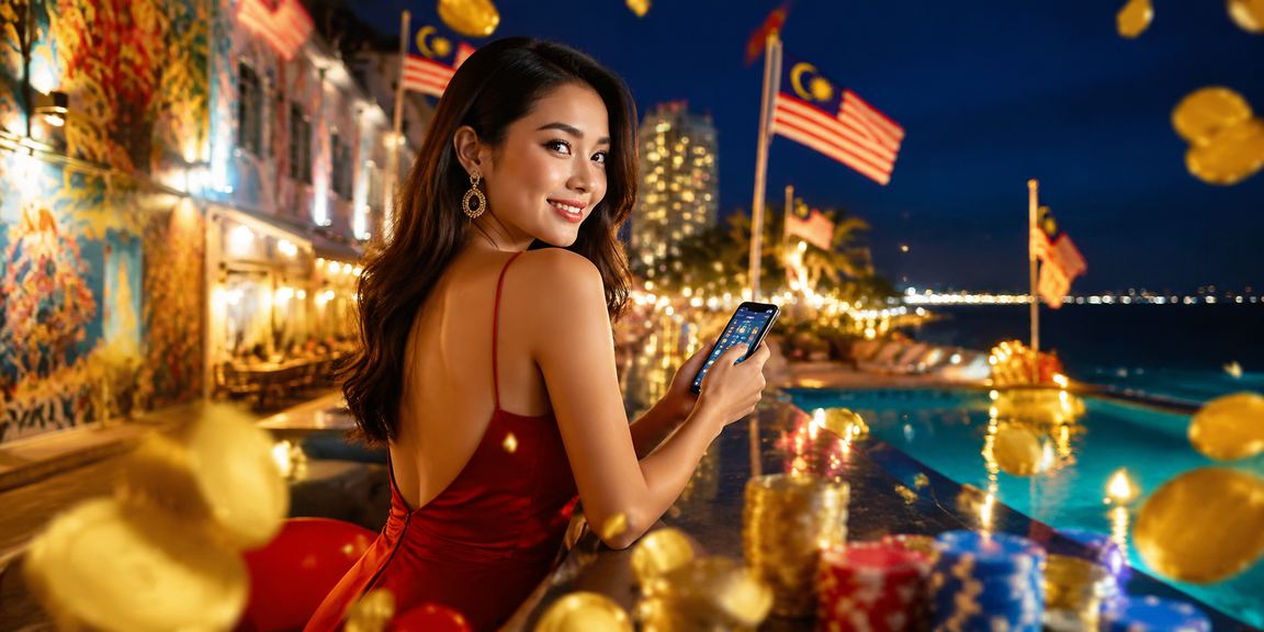 Pemain muda menikmati pertaruhan sukan dan permainan dalam talian di Penang dengan telefon pintar